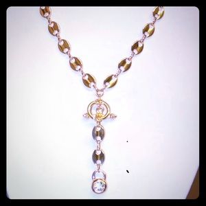 VINTAGE M.J. Carroll gold tone bar chain necklace